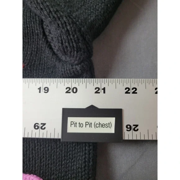 Storybook Knits Vintage Travel Cardigan Medium Black Suitcase Globe Sailboat - Picture 10 of 13